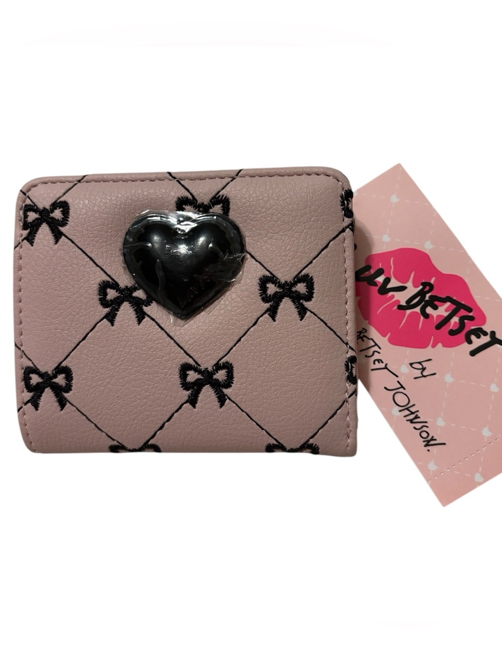 Betsey Johnson pink compact wallet - NWT